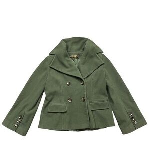 Marvin Richards green Wool blend Pea coat, size 12.
